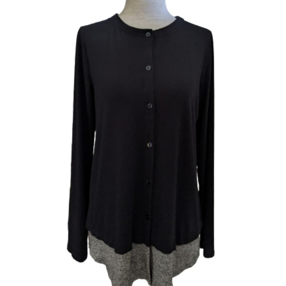 J. Jill Wearever Collection Long Line Tunic Size XS Black